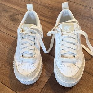 Sorel Cream Lace-Up Sneakers